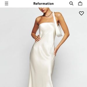 Reformation Joana Silk Dress - Fior Di Latte